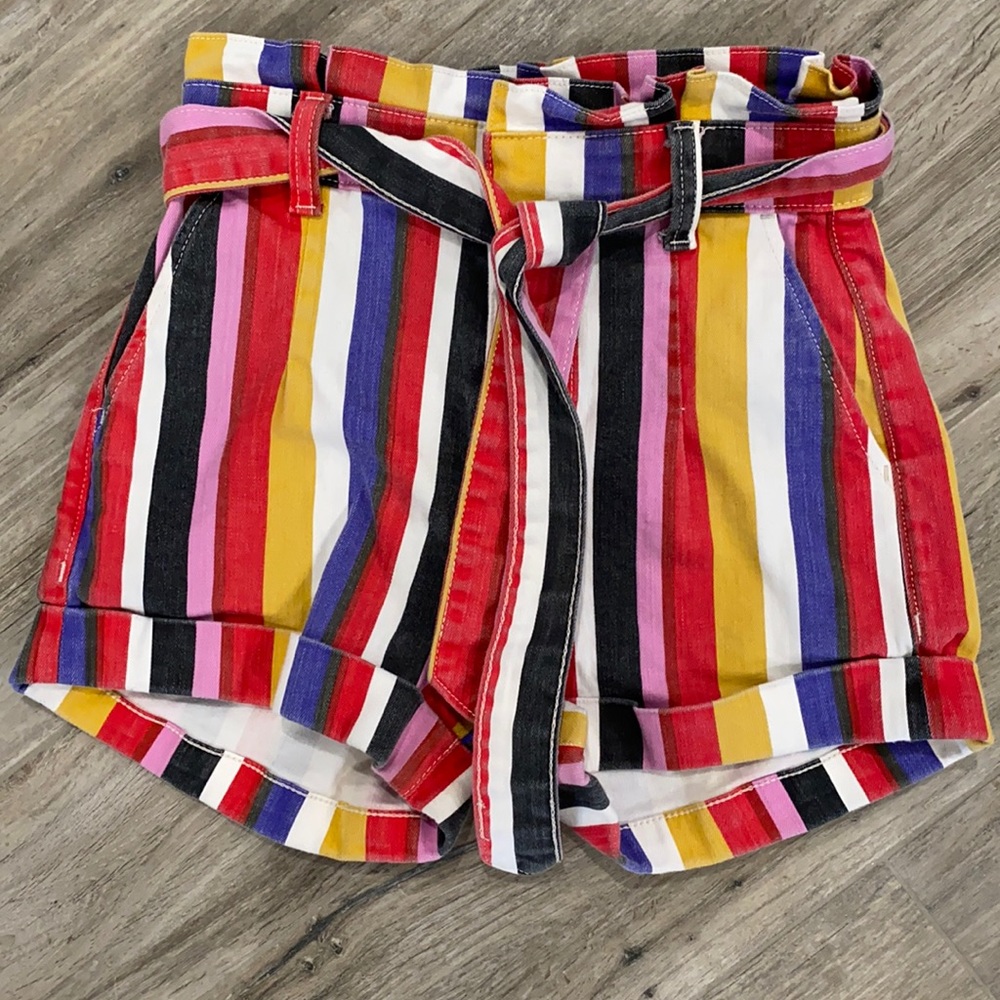 Colorful jean shorts
